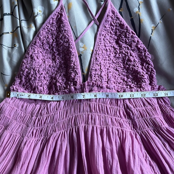 Free people forever favorite mini dress halter smocked bareback cross strappy - Picture 10 of 17